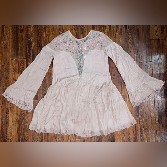 FREE PEOPLE Panama City Beaded Minidress in Mauve Size Small - Picture 3 of 8